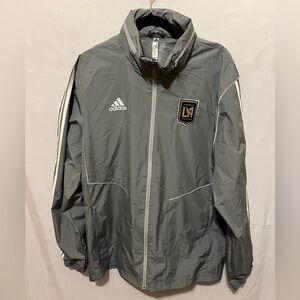 LAFC Adidas Grey Full Zip Training Windbreaker Jacket Men’s XL Los Angeles FC